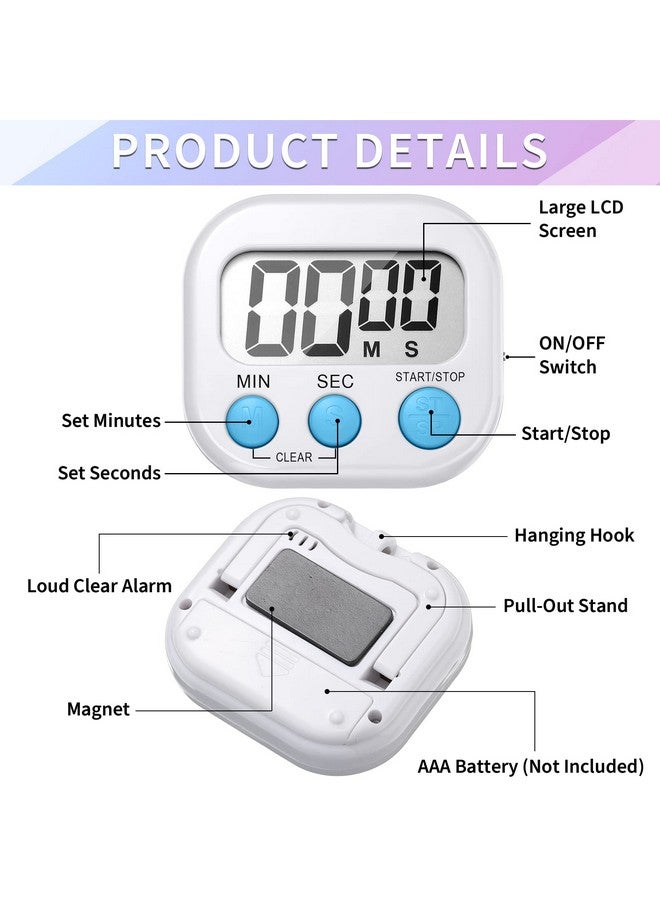 Macarrie ماكارى 48 قطعة مؤقت مطبخ رقمي بالجملة مع قاعدة مغناطيسية صغيرة ساعة منبه بصوت عال شاشة LCD عد تنازلي وعد تصاعدي للمعلم في الفصل الطبخ الخبز - Image 3