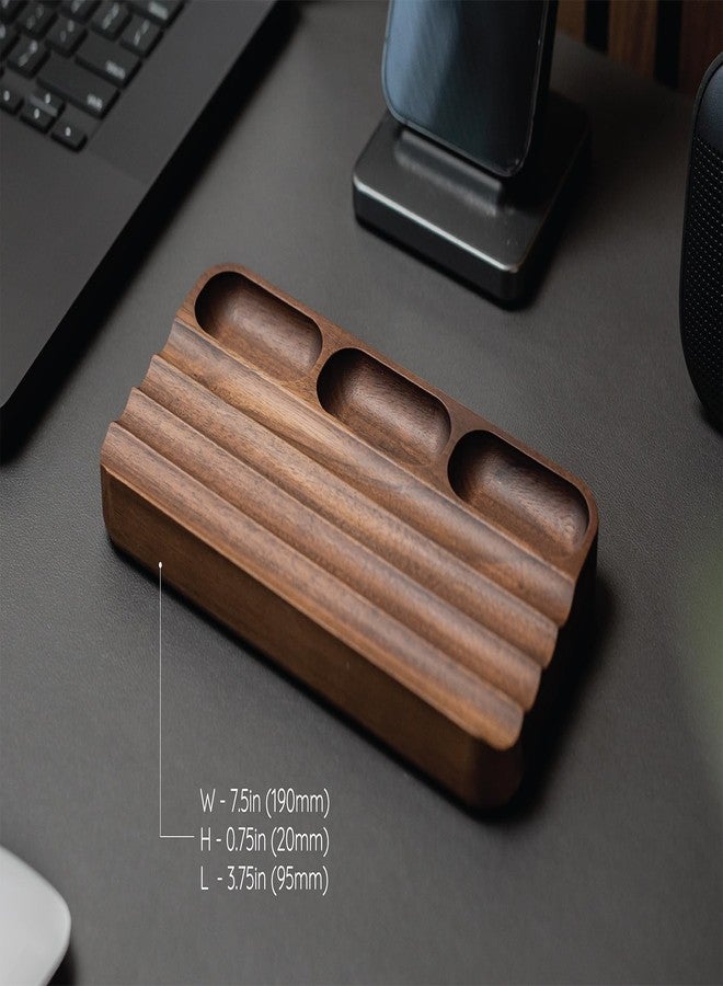 MUUJEE Wooden Desk Pen Pencil Organizer - 7.5 x 3.75 for Work Teacher Dad Wood Pencils Tray Work Minimalist Rustic, Gift for The Man who has it All - Image 3