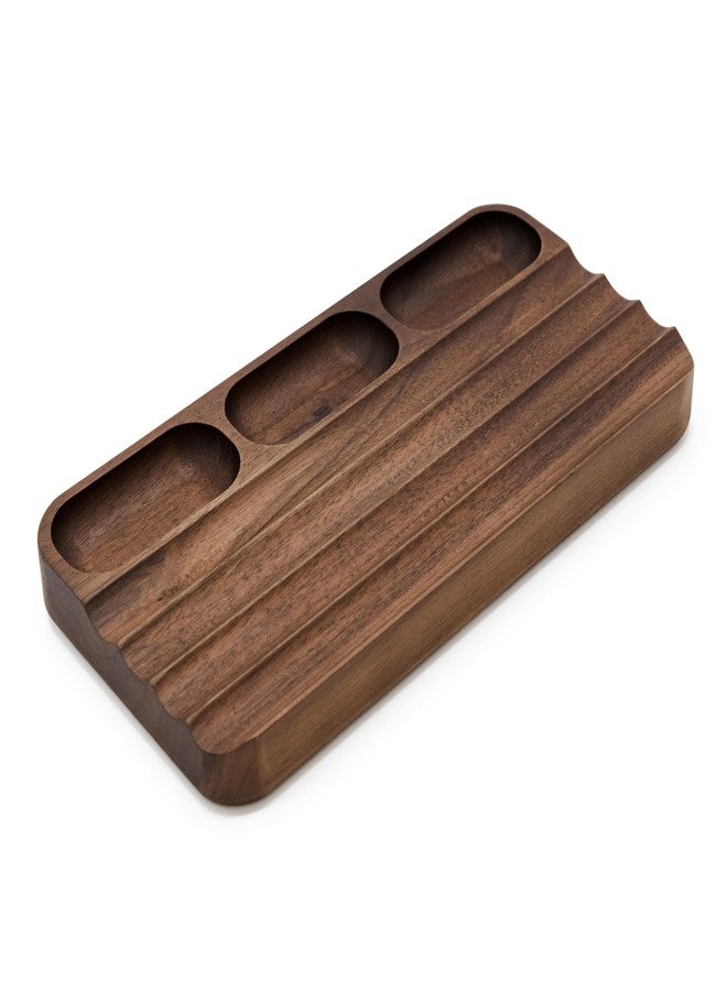 MUUJEE Wooden Desk Pen Pencil Organizer - 7.5 x 3.75 for Work Teacher Dad Wood Pencils Tray Work Minimalist Rustic, Gift for The Man who has it All - Image 1