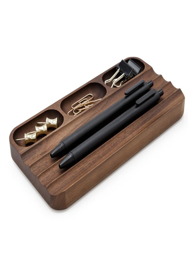 MUUJEE Wooden Desk Pen Pencil Organizer - 7.5 x 3.75 for Work Teacher Dad Wood Pencils Tray Work Minimalist Rustic, Gift for The Man who has it All - Image 2