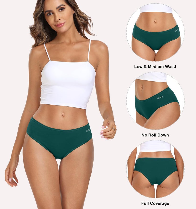 coskefy 6 Pack Womens Cotton Underwear Soft Breathable Low Rise Panties Ladies Cheeky Hipster - Image 3