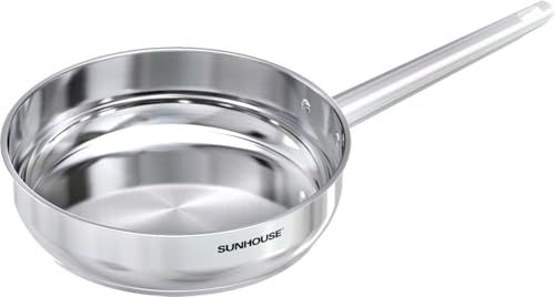 Sunhouse 8 Inch Tri-Ply Stainless Steel Frying Pan, Whole-Clad No Coatings Skillet with Stay-cool Handle for Cooking, Durable & Oven Safe to 500°F, Dishwasher Safe, Compatible with All Cooktops - Image 1