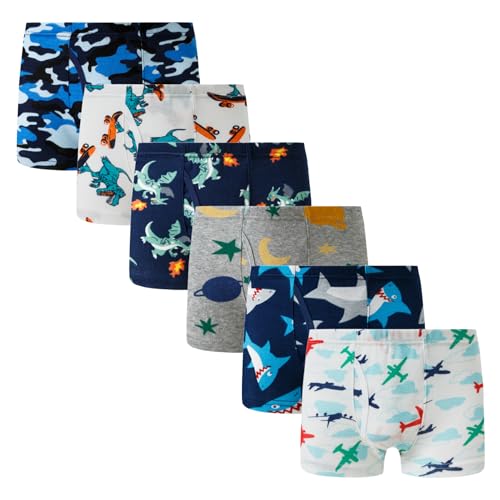 Winging Day Boys' Pure Cotton 6-Pack Boxer Brief Underwear Size 5T - Image 1