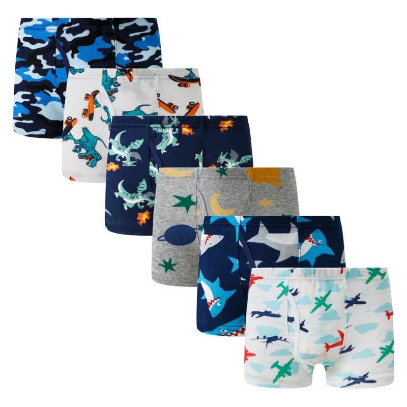 Winging Day Boys' Pure Cotton 6-Pack Boxer Brief Underwear Size 5T - Image 2