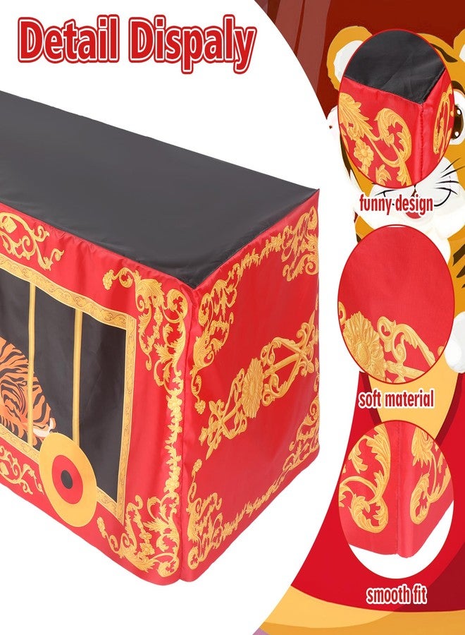 Oudain 6ft Carnival Party Decorations Circus Theme Birthday Party Supplies Circus Themed Tablecloth Washable Fabric Polyester Rectangle Animal Table Cover Protector for Birthday Baby Shower - Image 3