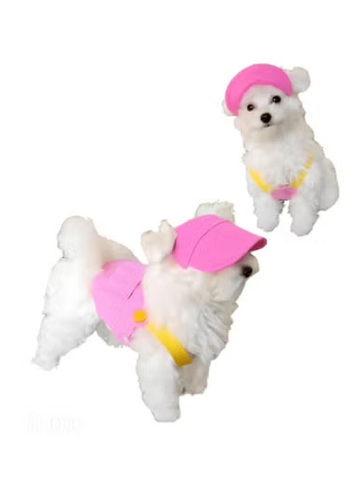 A.M Dog Harness Vest with Leash Set, Colorful Puppy Harness Breathable Cat Vest Harness Cute Doggy Clothes for Outdoor Walking Clothing for Small Dog Cat - Image 1