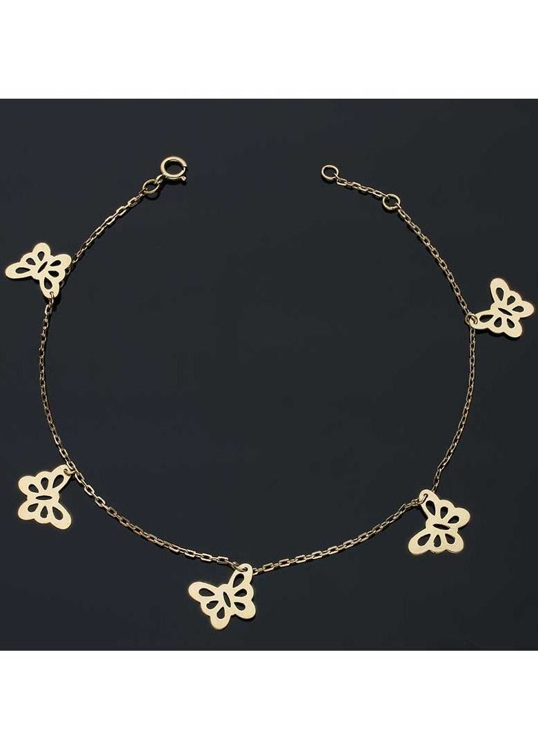 FK Jewellers - Gold Butterflies Bracelet 18KT - FKJBRL18KU1035 - Image 1