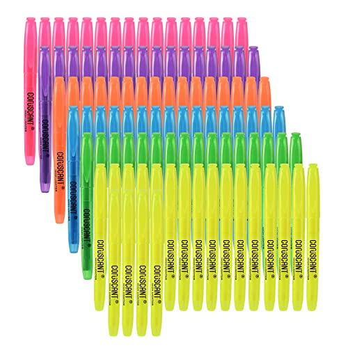 coruscant Highlighter - 100 pack color highlighter, color transparent visible fluorescent pen shell, wide chisel point mark, fluorescent pen, school, office - Image 1