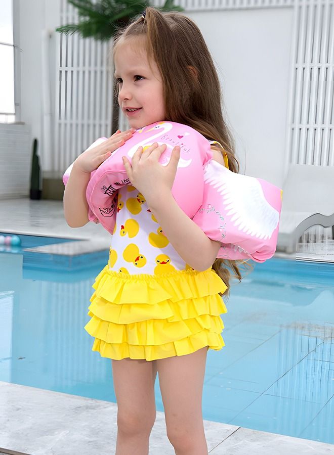 GROIC 2 PCS Kids Swim Vest Goggles, Jumper Jackets, Life Arm Floats for Weighing from 30 to 55 lbs, Children Training Jacket and Anti Fog Swimming Goggles - Image 5