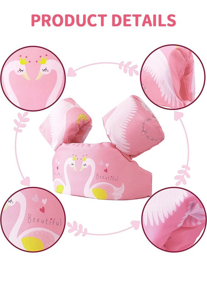 GROIC 2 PCS Kids Swim Vest Goggles, Jumper Jackets, Life Arm Floats for Weighing from 30 to 55 lbs, Children Training Jacket and Anti Fog Swimming Goggles - Image 2