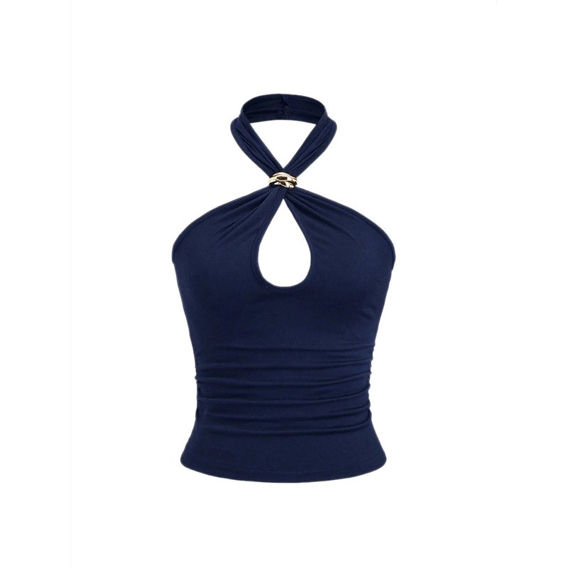 Gold Ring Halter Neck Camisole Top - Image 5