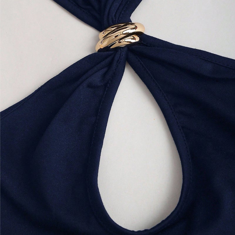 Gold Ring Halter Neck Camisole Top - Image 4