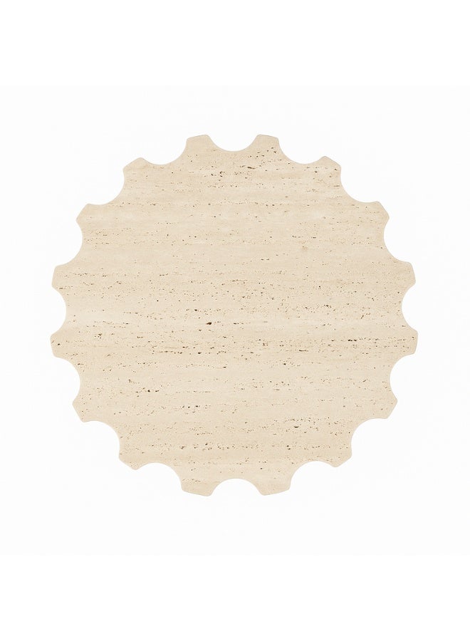 YI ONE Corner Table – Large Round Natural Marble & Solid Wood Side Table, Luxury Design for Sofa or Bed, Living Room & Bedroom, 53.5×53.5×50 cm - Image 3