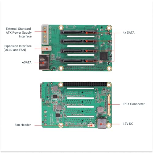 Radxa Penta SATA HAT, Up to 5X SATA disks HAT for Raspberry Pi 5 and Rock Pi SBCs, Mini NAS Server, Single Board Computer - Image 2