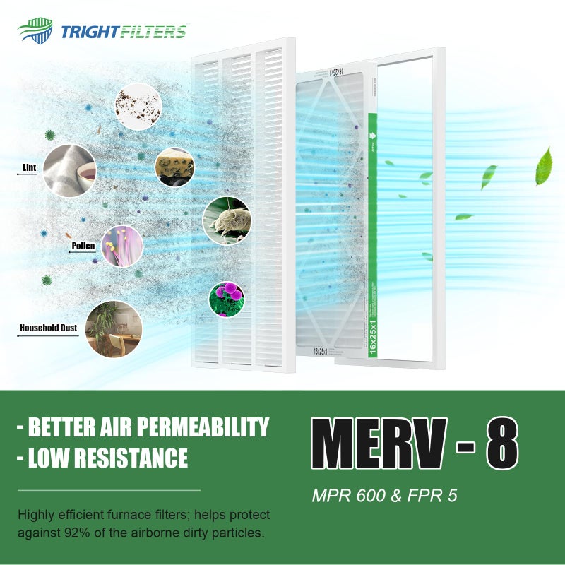 TRIGHTFILTERS 16x25x1 Air Filter 4 Pack, MERV 8 Pleated Dust Defense Air Filters Replacement Air Conditioner HVAC AC Furnace Filter, Durable and Lightweight - Image 5