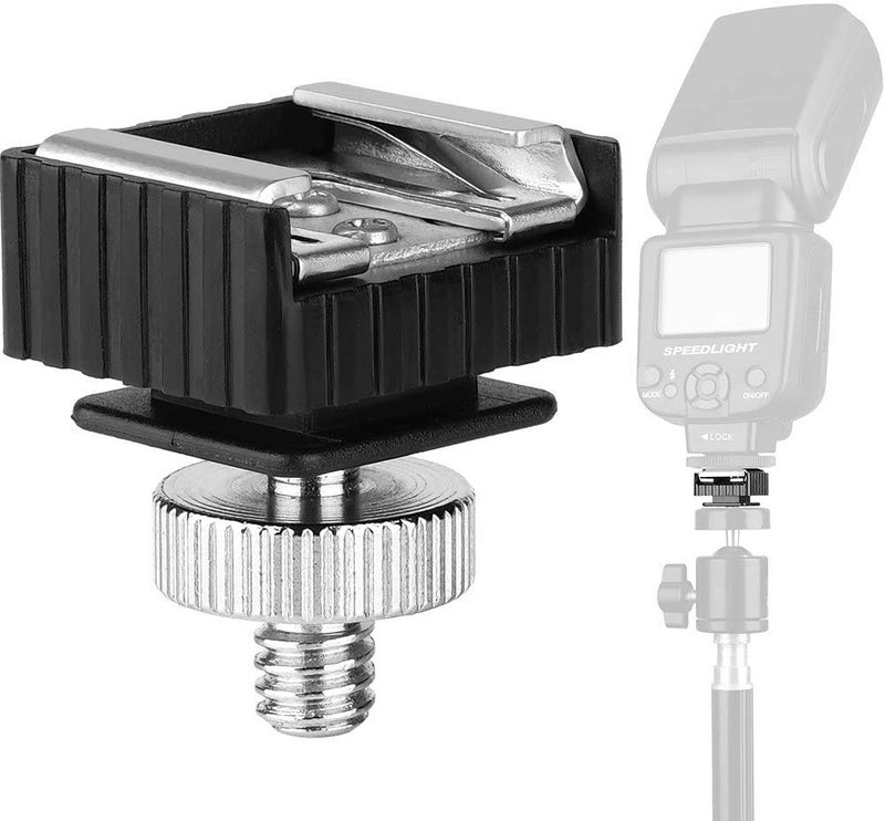 SHOPEE Flash Hot Shoe Mount Adapter to 1/4 Thread Hole with 1/4"-20 Male to 1/4"-20 Male Tripod Screw Adapter for Flash Holder Bracket Light Stands Umbrella Holder Flash Bracket,Strong and Solid - Image 5
