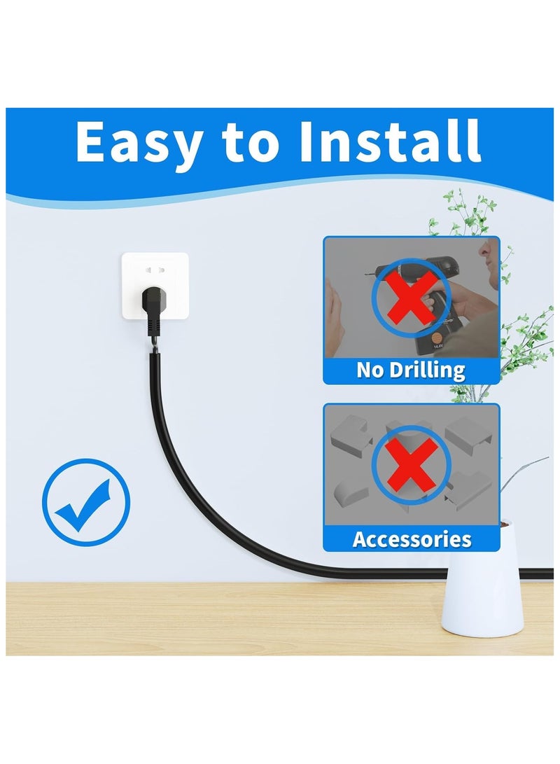 Wall Cord Hider 78 Inch, Self Adhesive Cable Hider Cord Cover for Wires, Flexible Wire Cover Cable Raceway for Cord Management W0.59 H0.39in (Black) - Image 5