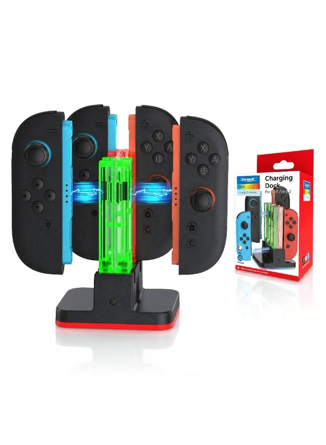 DOBE FOMIS ELECTRONICS DOBE Charging Dock for NS1 NS2 Joy-Pad Charges 4 at Once RGB Light USB-C - Image 1