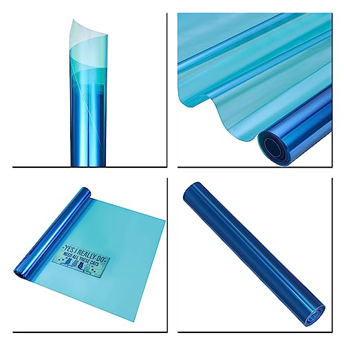 ATMOMO Light Blue Chameleon Windshield Tint Car Windshield Sun Shade Tint Reflective Glass Film 19.68'' x 118'' - Image 3