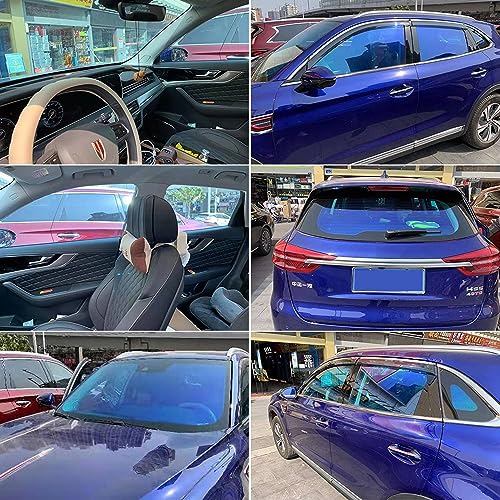 ATMOMO Light Blue Chameleon Windshield Tint Car Windshield Sun Shade Tint Reflective Glass Film 19.68'' x 118'' - Image 5