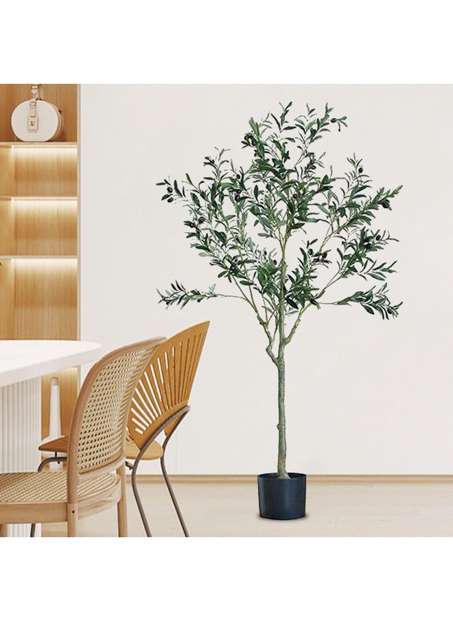 Generic Indoor Artificial Olive Tree With High Imitation Silk Material With Flower Pot Home Decoration, Easy To Assemble And Easy To Maintain, Suitable For Home Office Restaurant Porch Outdoor 59 Inches  - Image 1