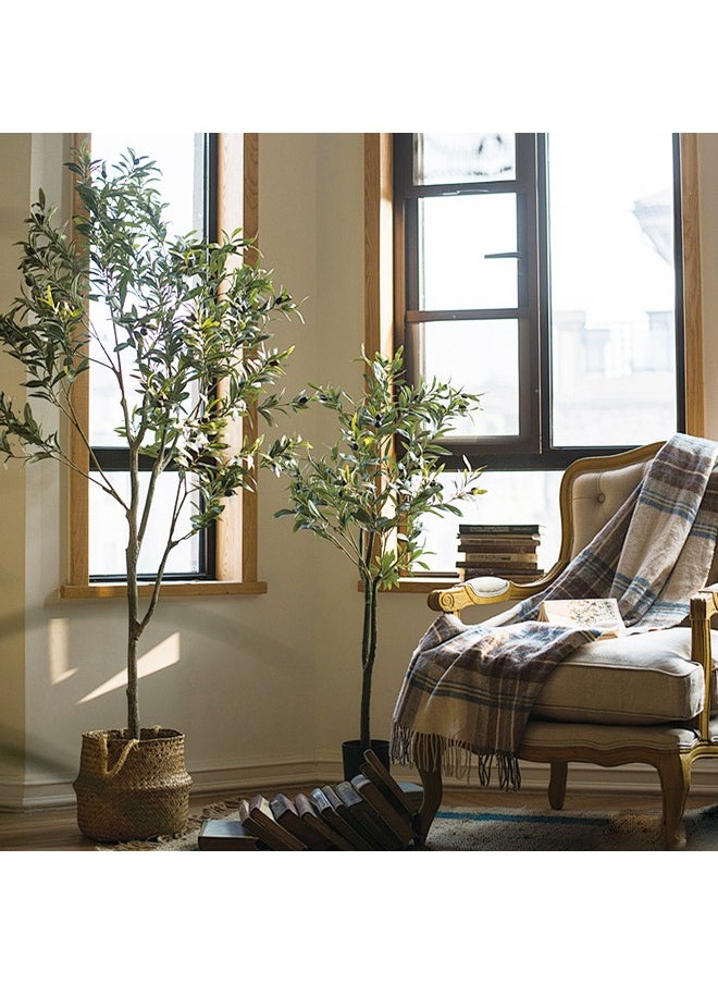 Generic - Indoor Artificial Olive Tree With High Imitation Silk Material With Flower Pot Home Decoration, Easy To Assemble And Easy To Maintain, Suitable For Home Office Restaurant Porch Outdoor 59 Inches - Image 1