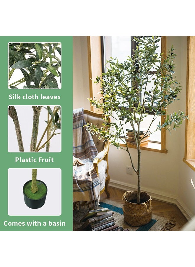 Generic Indoor Artificial Olive Tree With High Imitation Silk Material With Flower Pot Home Decoration, Easy To Assemble And Easy To Maintain, Suitable For Home Office Restaurant Porch Outdoor 59 Inches  - Image 4