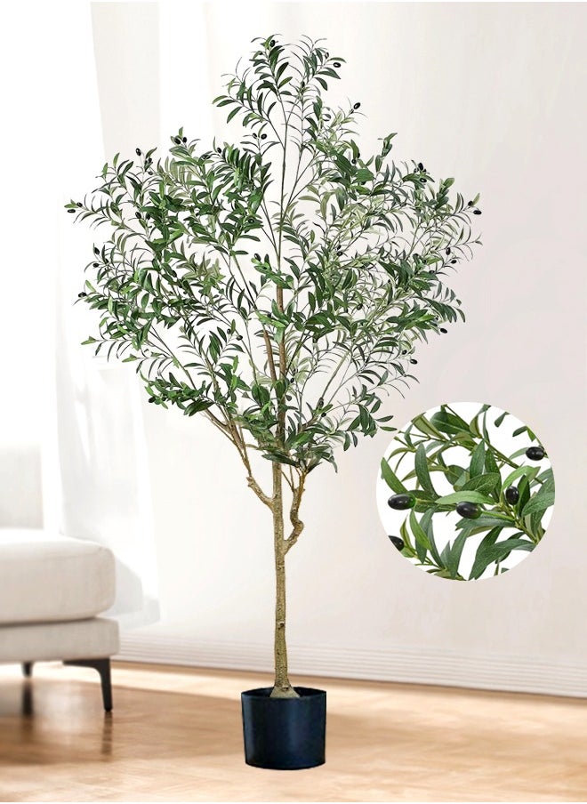 Generic - Indoor Artificial Olive Tree With High Imitation Silk Material With Flower Pot Home Decoration, Easy To Assemble And Easy To Maintain, Suitable For Home Office Restaurant Porch Outdoor 59 Inches - Image 1