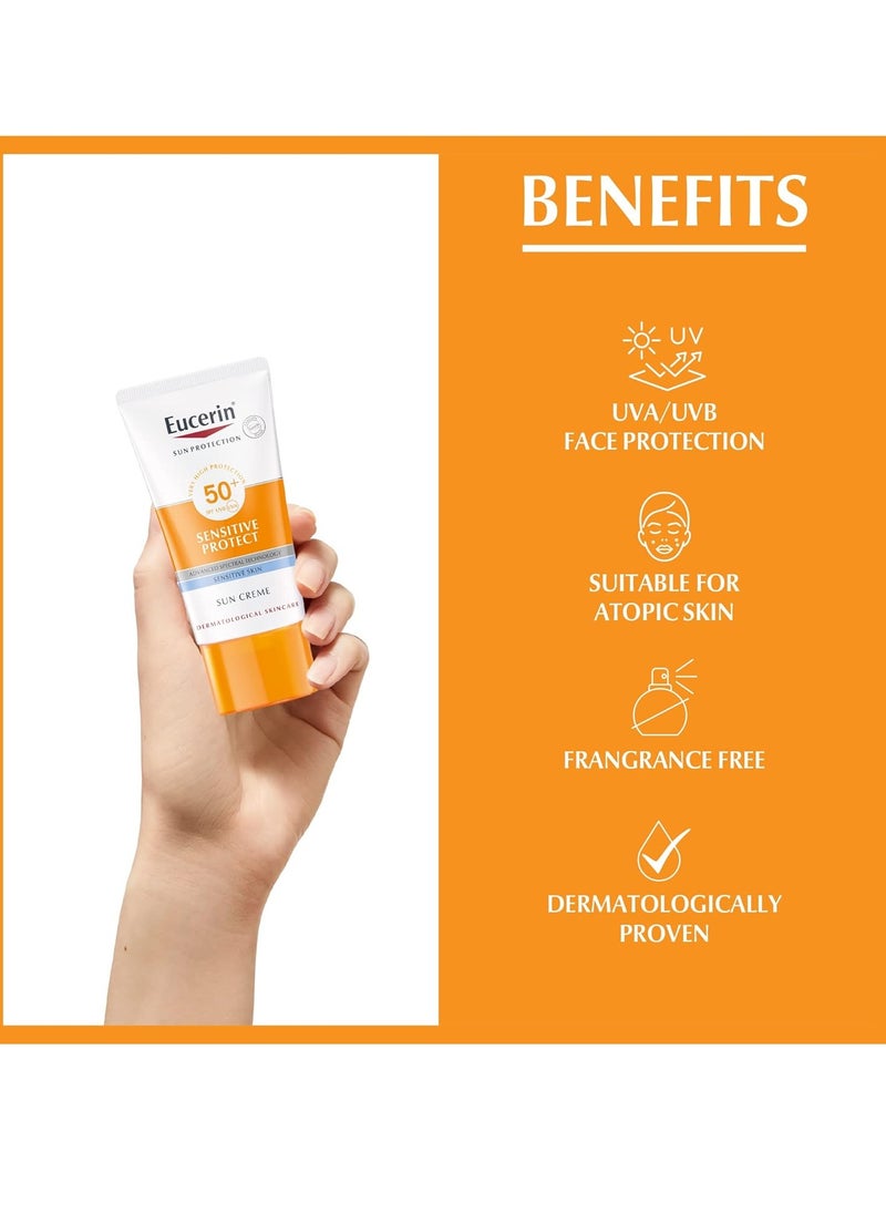 Eucerin Sunscreen for Sensitive Skin Protection SPF +50 50ml  - Image 3