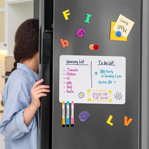 Royalkart Magnetic Fridgeboard Plain White Board Planner Sheet (43 X 33) CM. Includes 3 Markers & 1 Duster. Daily Responsibility Planner, Reminders, to-Do List, Notes & More for Kids & Adults. - Image 3