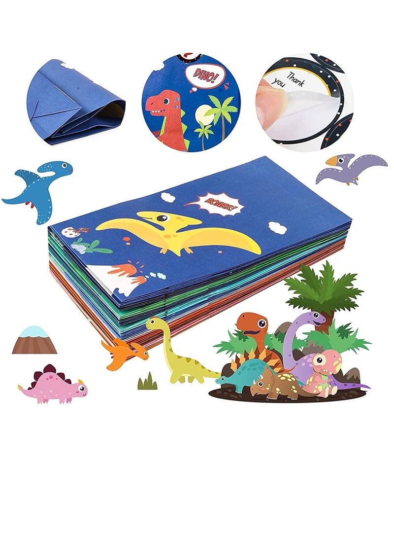 Soofam 12 Pack Dinosaur Party Favor Bags, Dinosaur Gift Bags for Kids Birthday, Dino Goodie Candy Treat Bags for Boys Girls Dinosaur Birthday Party Supplies (12 Pcs Dinosaur Party Favor Bags) - Image 3