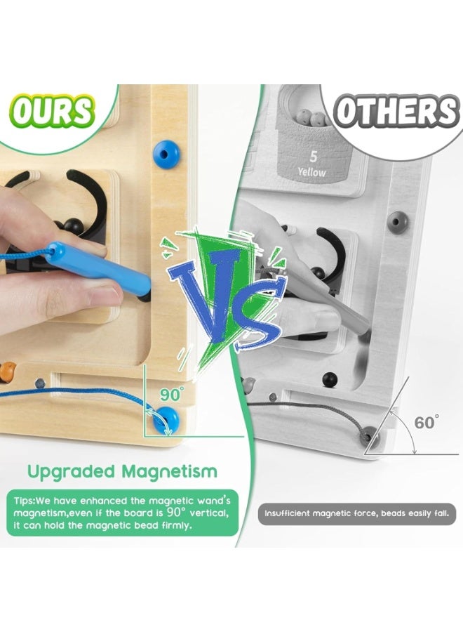 ARGT متاهة الألوان والأرقام المغناطيسية - ألعاب خشبية مونتيسوري للأطفال من 3 سنوات فما فوق - ألغاز لوح مغناطيسي تعليمية، العد، المطابقة، تعلم المهارات الحركية الدقيقة، أنشطة للأطفال الصغار - Image 5