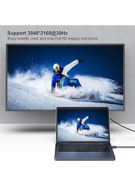 Benfei BENFEI Mini DisplayPort to HDMI 6 Feet Cable [4K@30Hz, Aluminum Shell, Nylon Braided] Compatible with MacBook Air/Pro, Microsoft Surface Pro/Dock, Monitor, Projector and More  - Image 5