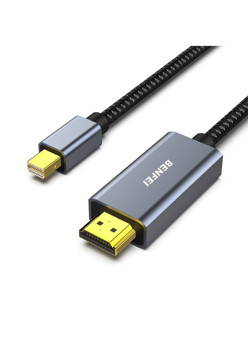 Benfei BENFEI Mini DisplayPort to HDMI 6 Feet Cable [4K@30Hz, Aluminum Shell, Nylon Braided] Compatible with MacBook Air/Pro, Microsoft Surface Pro/Dock, Monitor, Projector and More  - Image 1