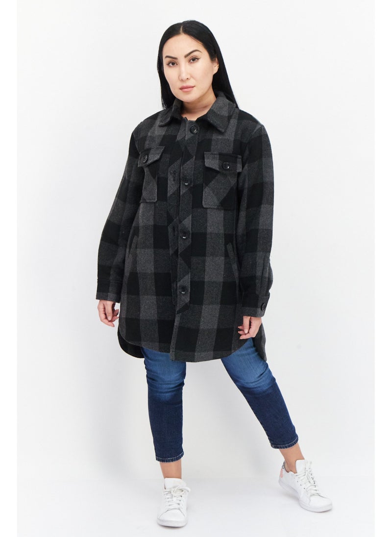 Sam Edelman Women Plaid Shacket, Black - Image 5