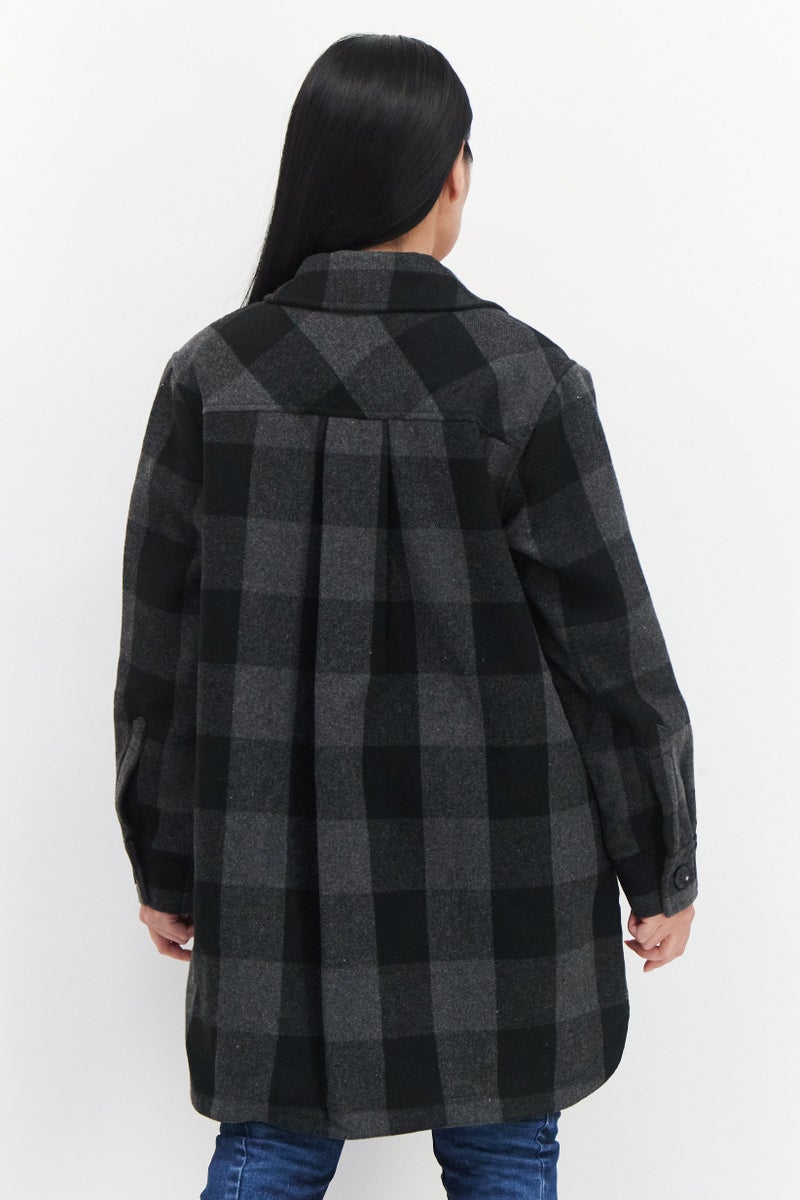 Sam Edelman Women Plaid Shacket, Black - Image 2