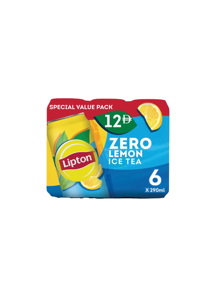 Lipton Ice Tea Lemon Zero Multipack Pack of 6 x 290ml