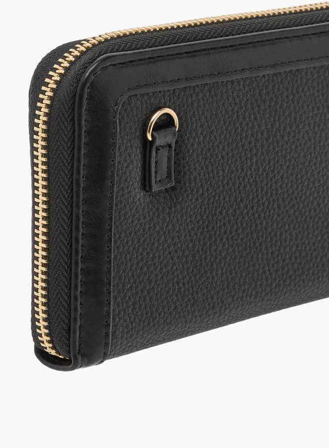 Flora Bella By Shoexpress Womens Textured Monogram Wallet With Zipper