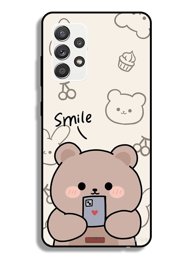 Tolwak Samsung Galaxy A32 5G Protective Case Cover Smile Bear Art - Image 1