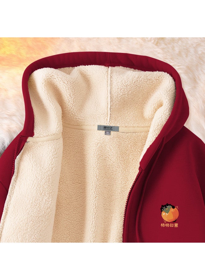 Flying in the snow Fleece Jacket For Women 2026 New Arrival Autumn Winter Plus Size Thickened Winter Zipper Hoodie - Image 5