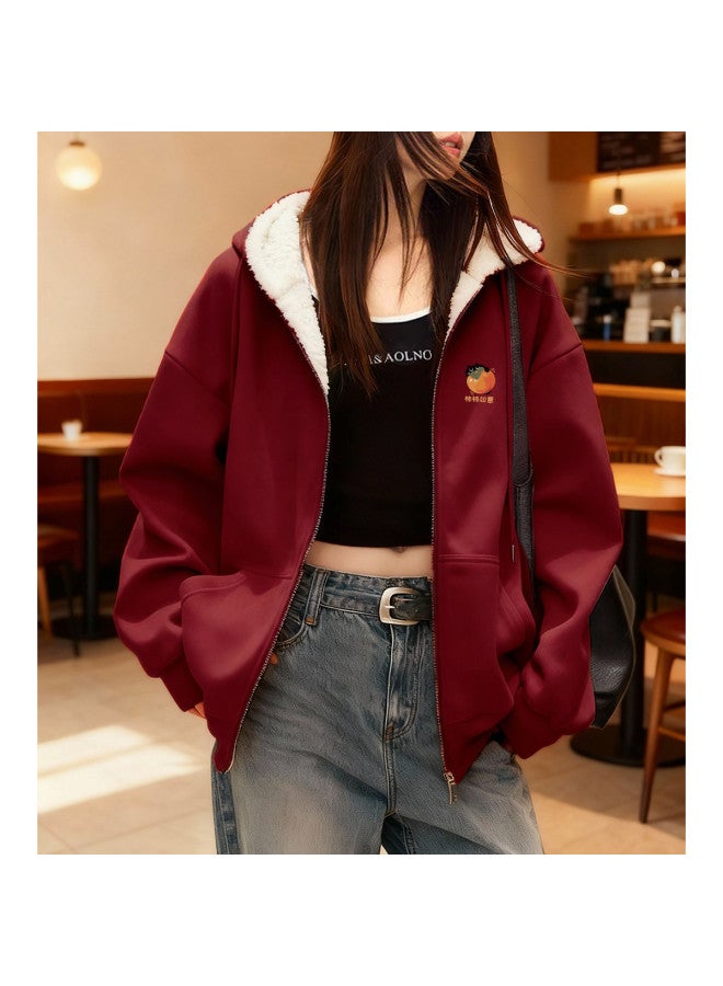 Flying in the snow Fleece Jacket For Women 2026 New Arrival Autumn Winter Plus Size Thickened Winter Zipper Hoodie - Image 4