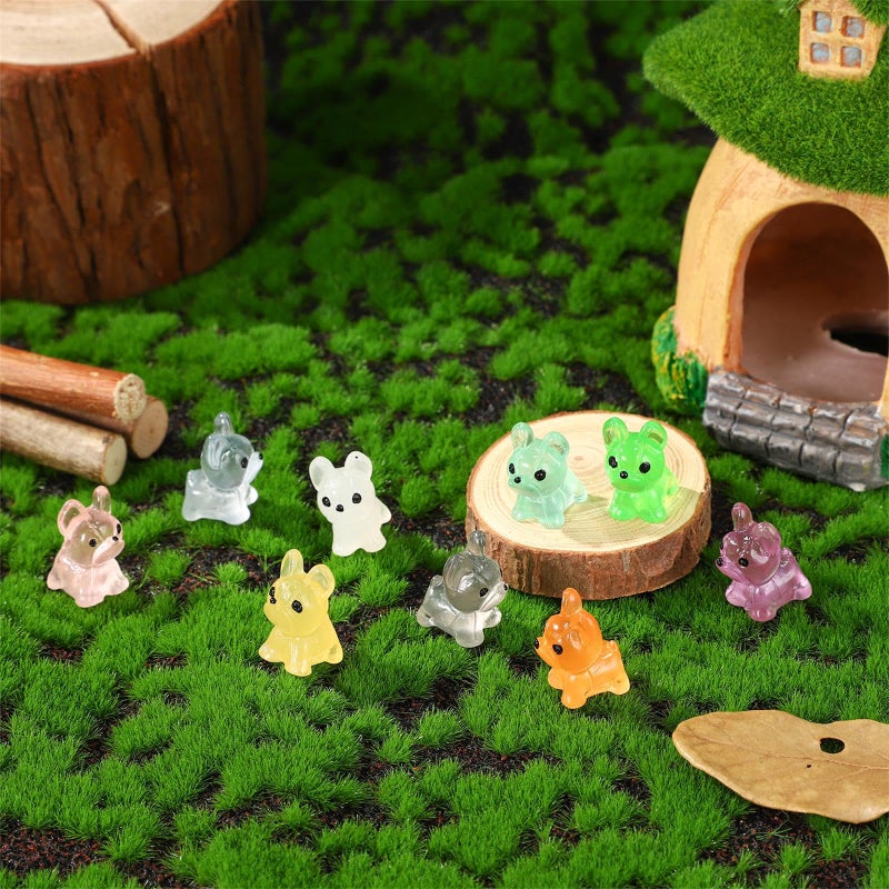 XIHIRCD 90pcs Luminous Mini Resin Dogs Figurines, Cute Miniature Dog Figures to Hide Tiny Small Resin Dog Figures Glow in The Dark Mini Dogs Resin Animals for Crafts Cake Decor Landscape - Image 3