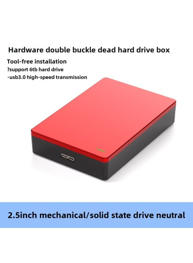 2.5 Inch Aluminum Alloy Mobile Hard Disk Box Computer SSD Mechanical Solid State SATA External Dual Disk Single Disk USB3.0-Color:Plastic Hard Drive Box With Upper Cover Hardware And Lower Cover (su - Image 1