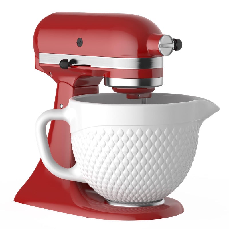 GVODE Ceramic Mixer Attachment Fit 455Q TiltHead Models 5Qt Ceramic Bowl for KitchenAid Mixers Vintage Pineapple Design  Microwave  Dishwasher Safe Baking Accessories