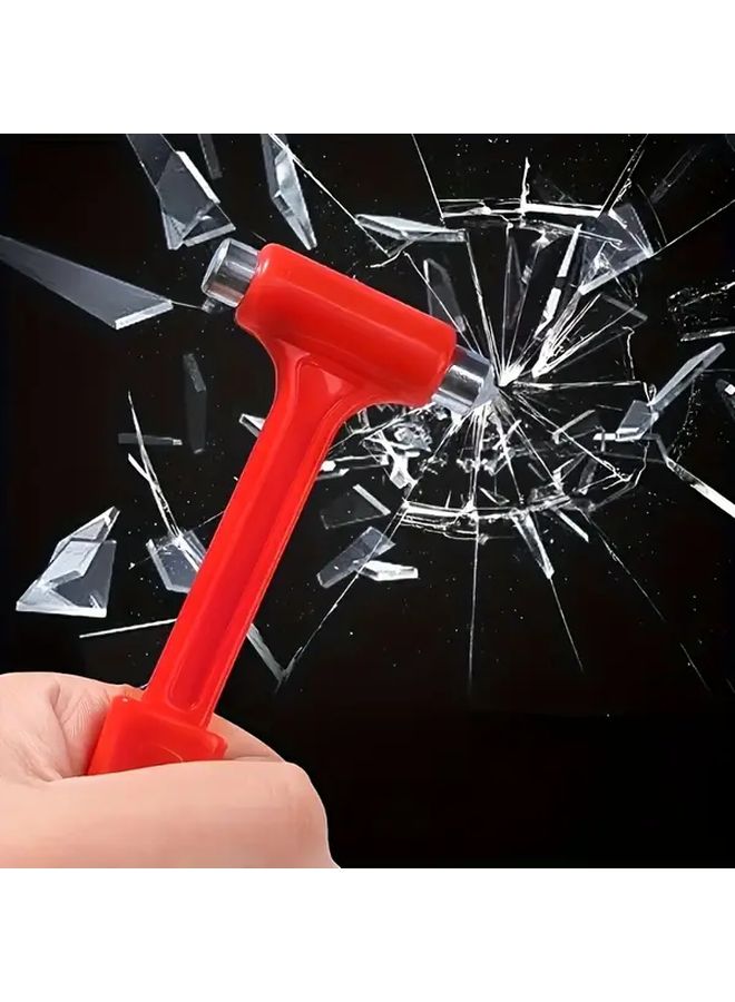Red Emergency Safety Hammer 1pc Multi Functional Car Window Breaker - Image 2
