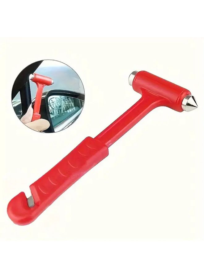 Red Emergency Safety Hammer 1pc Multi Functional Car Window Breaker - Image 3
