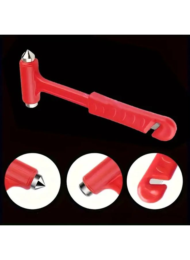 Red Emergency Safety Hammer 1pc Multi Functional Car Window Breaker - Image 5
