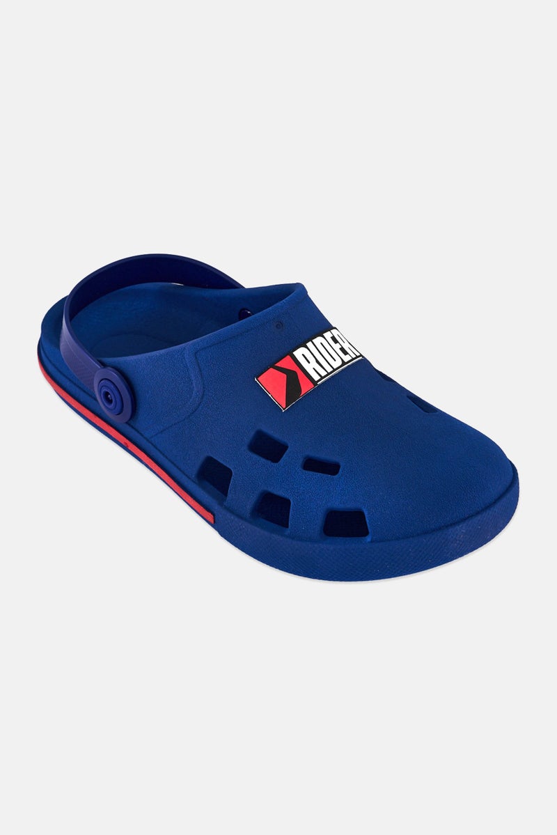 RIDER Men Brand Logo Slip On Clogs, Blue - Image 1