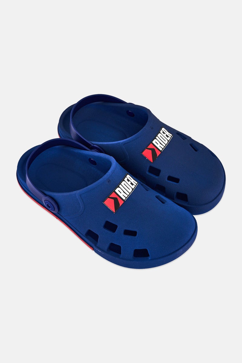 RIDER Men Brand Logo Slip On Clogs, Blue - Image 2