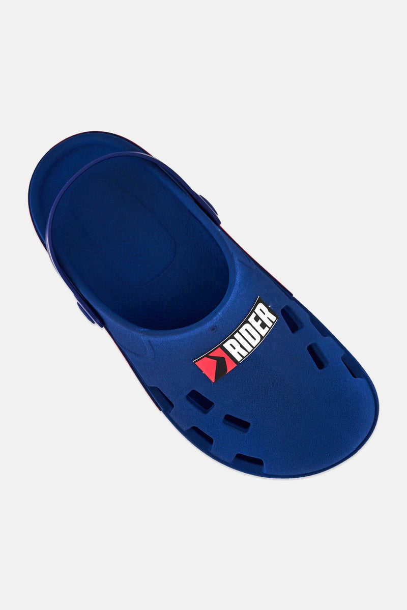 RIDER Men Brand Logo Slip On Clogs, Blue - Image 4
